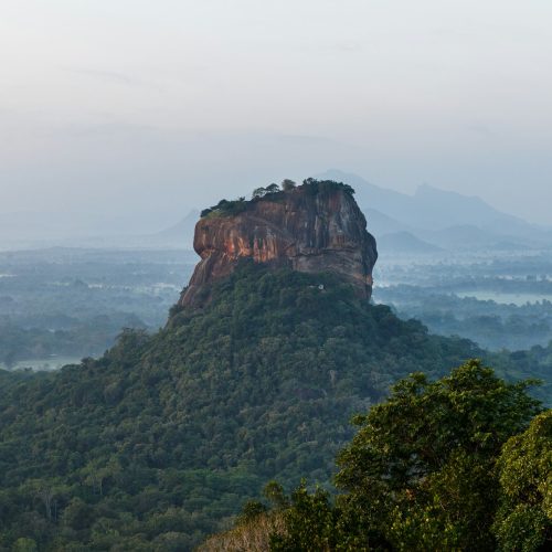 beautiful scenic view of mountains covered with green plants, sri lanka, sigiriya